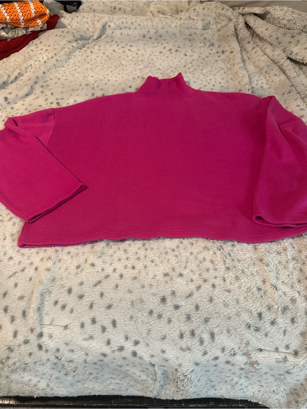Zara Bright Fuchsia Turtleneck Sweater